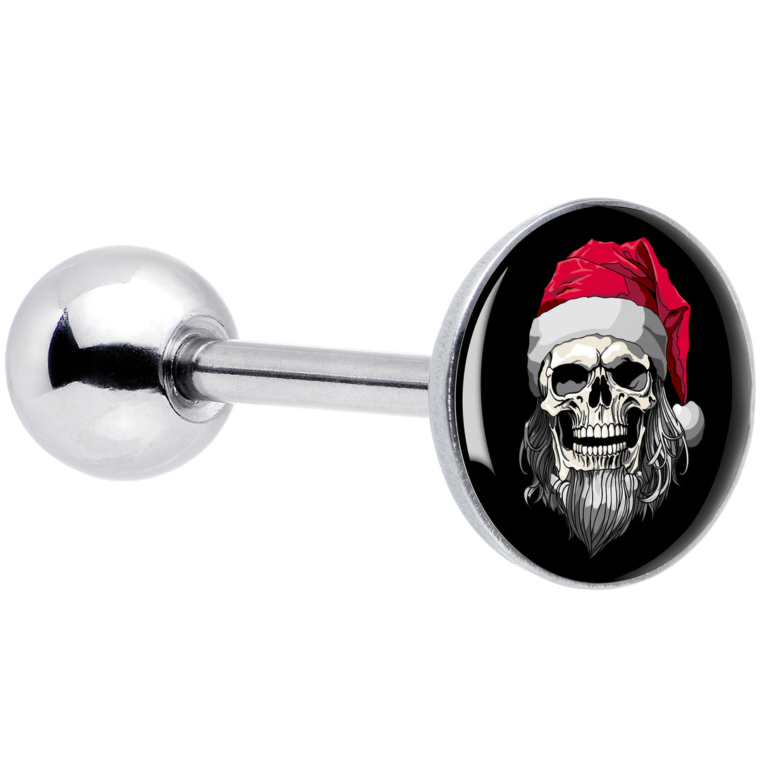 Holiday Skeleton Santa Claus Barbell Tongue Ring by Onyx O