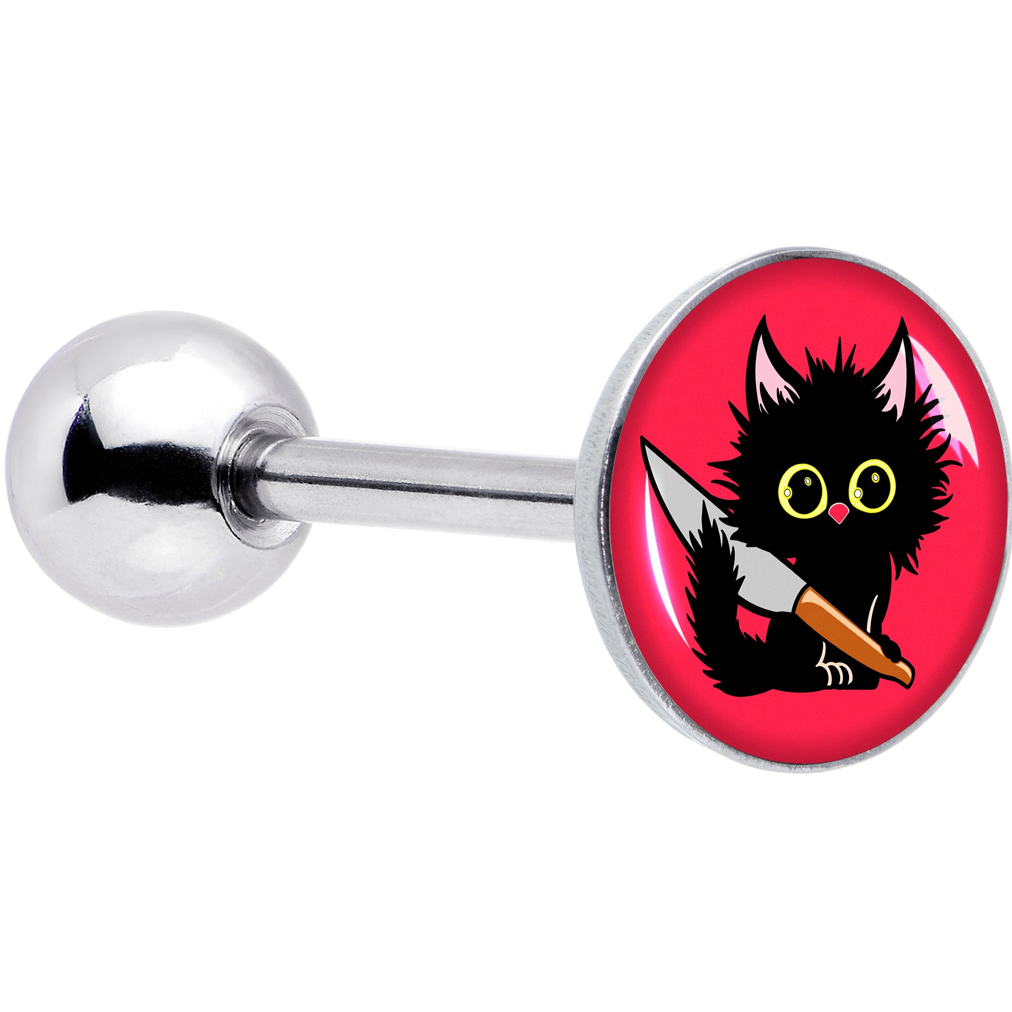 Stabby Cat Barbell Tongue Ring