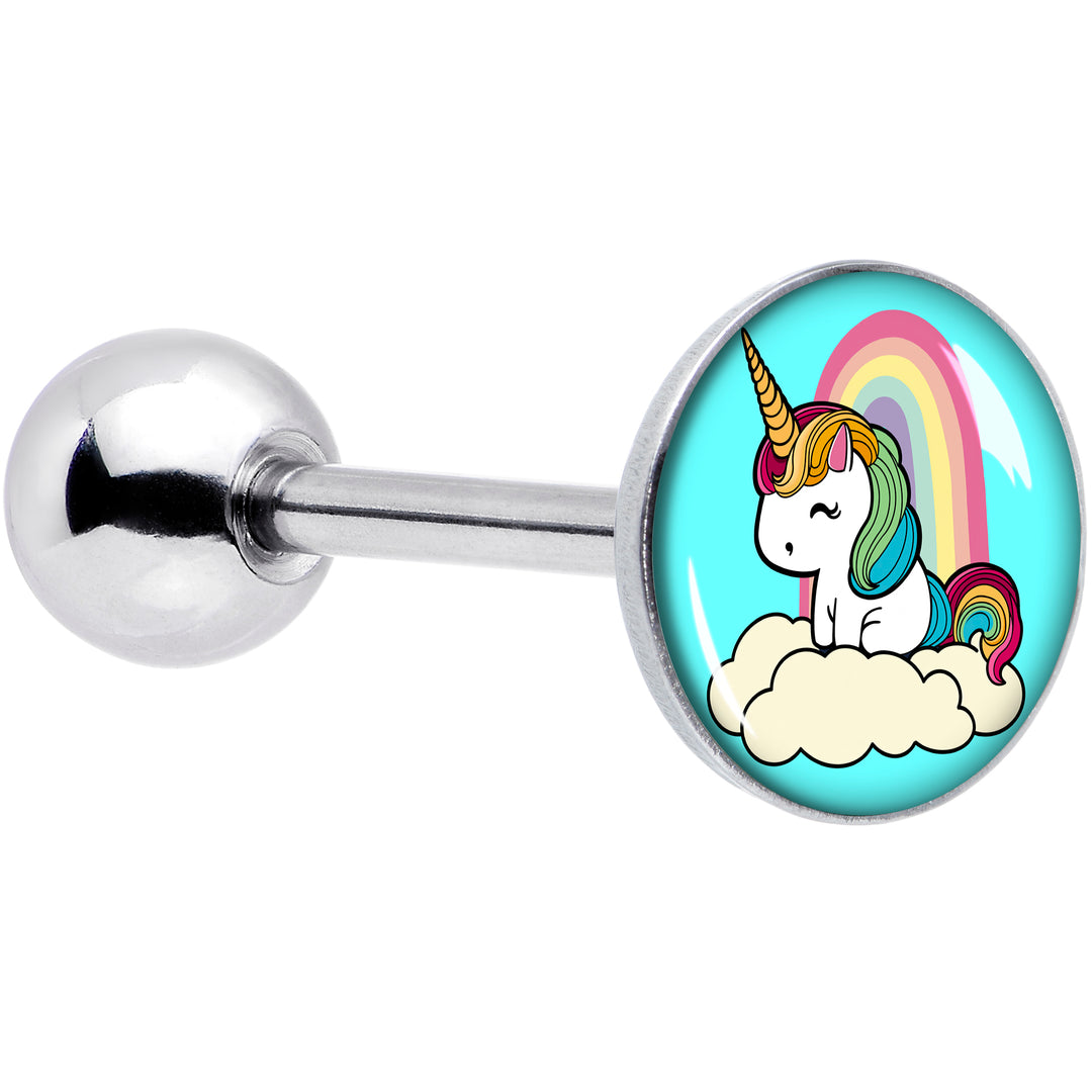 Rainbow Unicorn Barbell Tongue Ring by Onyx O