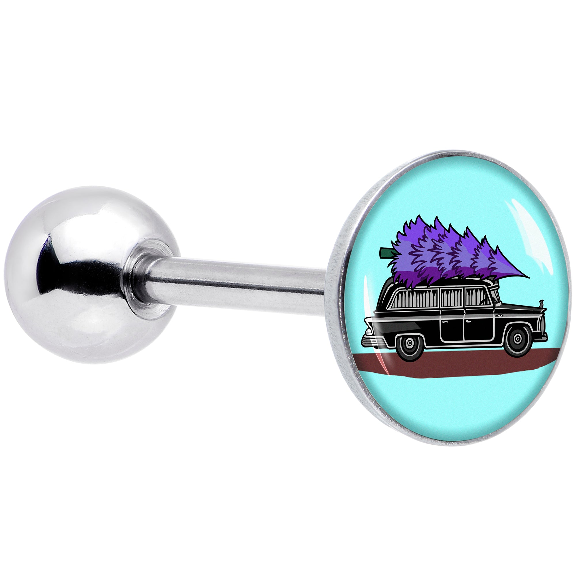Holiday Christmas Hearse Barbell Tongue Ring by Onyx O