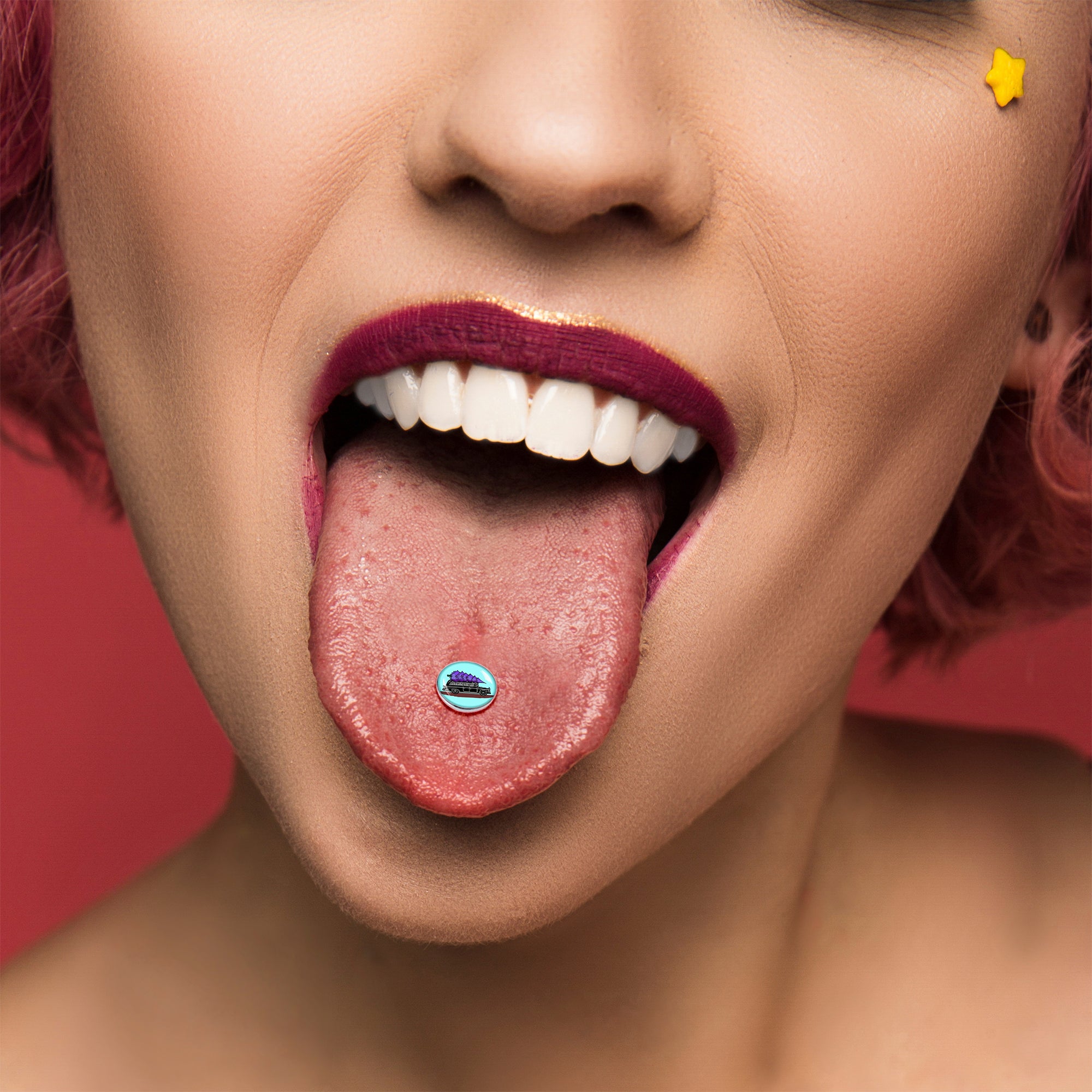 Holiday Christmas Hearse Barbell Tongue Ring by Onyx O