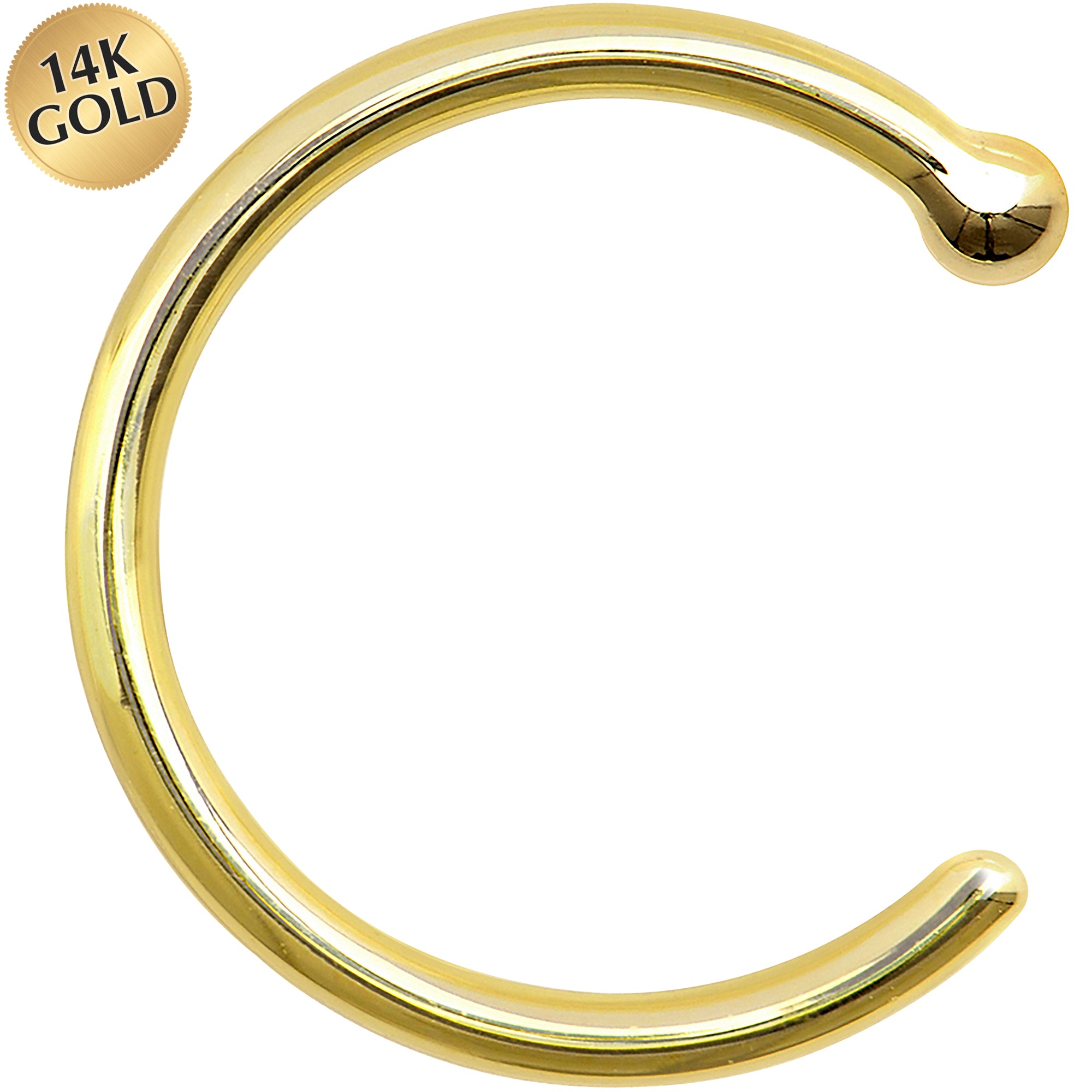 18G 3/8 Solid 14K Yellow Gold Nose Hoop