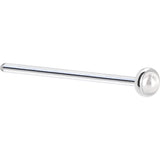 Solid 14KT White Gold (June) 2mm Cultured Pearl Nose Ring