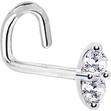 14kt White Gold Clear 1.5mm CZ Marquise Nose Ring