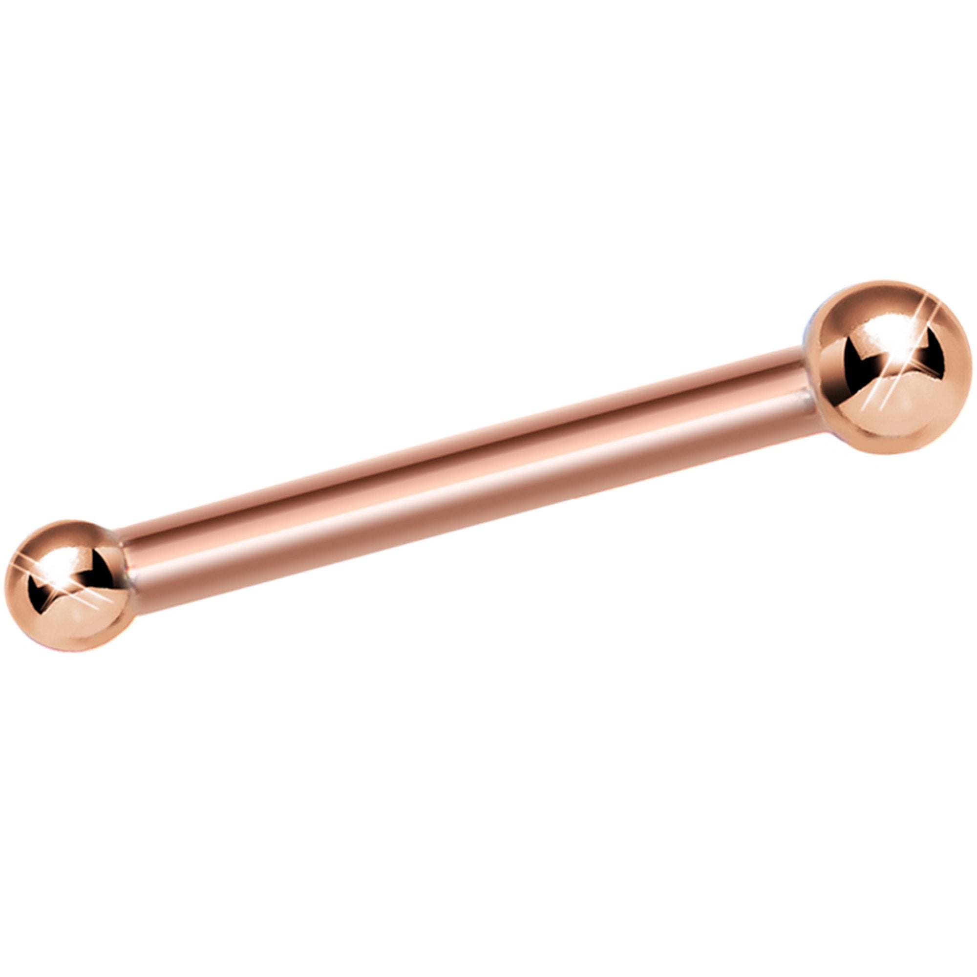 Solid 14K Rose Gold 1.5mm Ball Nose Ring