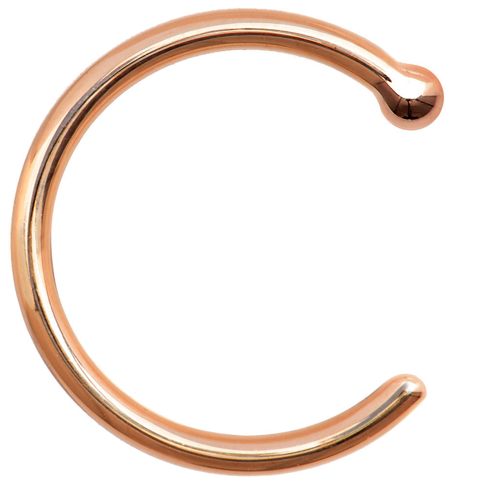 18G 5/16 Solid 14K Rose Gold Nose Hoop