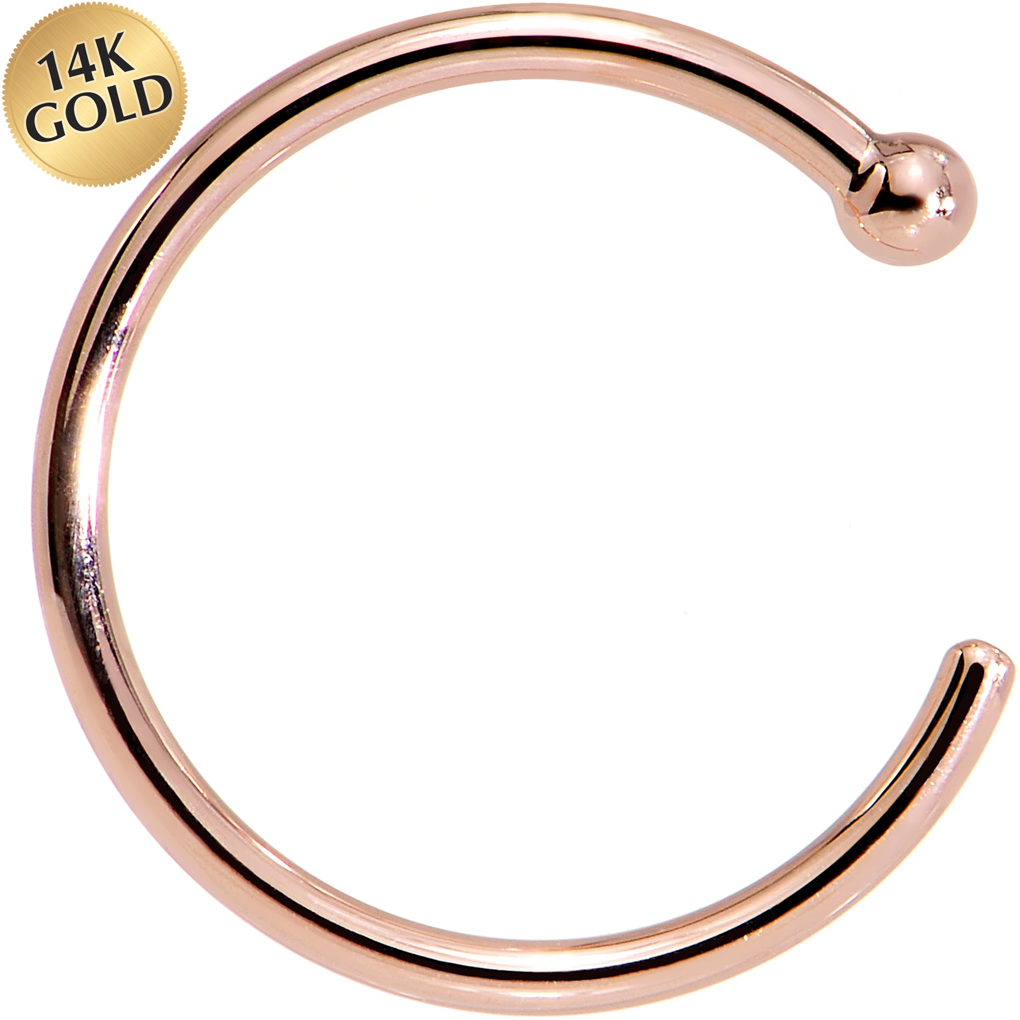 14k Rose Gold Nose Hoop | Delicate Beauty | patapatajewelry