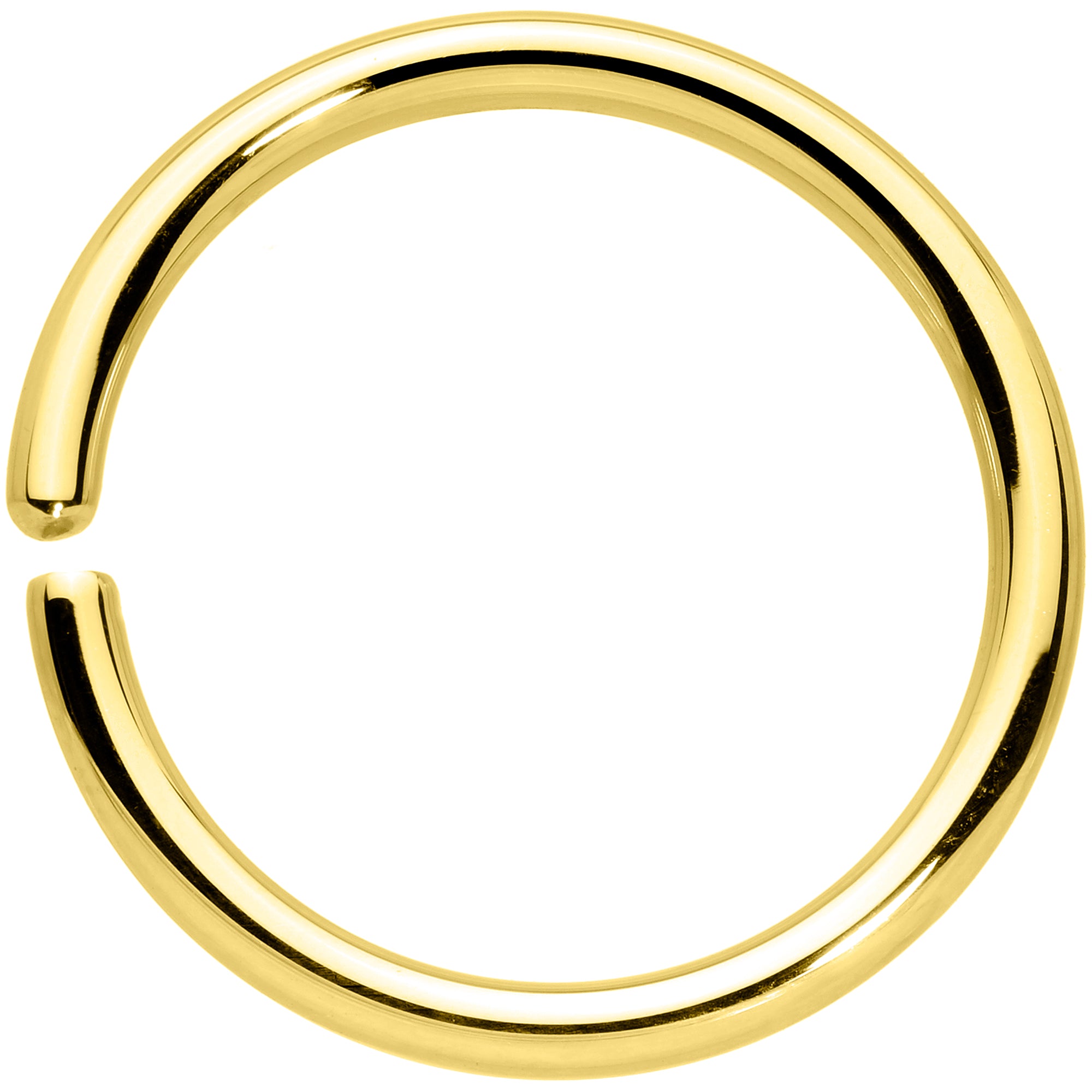 14 Gauge Seamless Circular Ring Handcrafted Solid 14k Yellow Gold