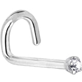 Solid 14KT White Gold (April) 1.5mm Genuine Diamond Nose Ring