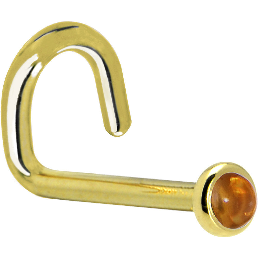 Solid 14Kt Yellow Gold (August) 2mm Genuine Peridot Nose Ring Piercing, 20  Gauge L - Shaped - Yahoo Shopping