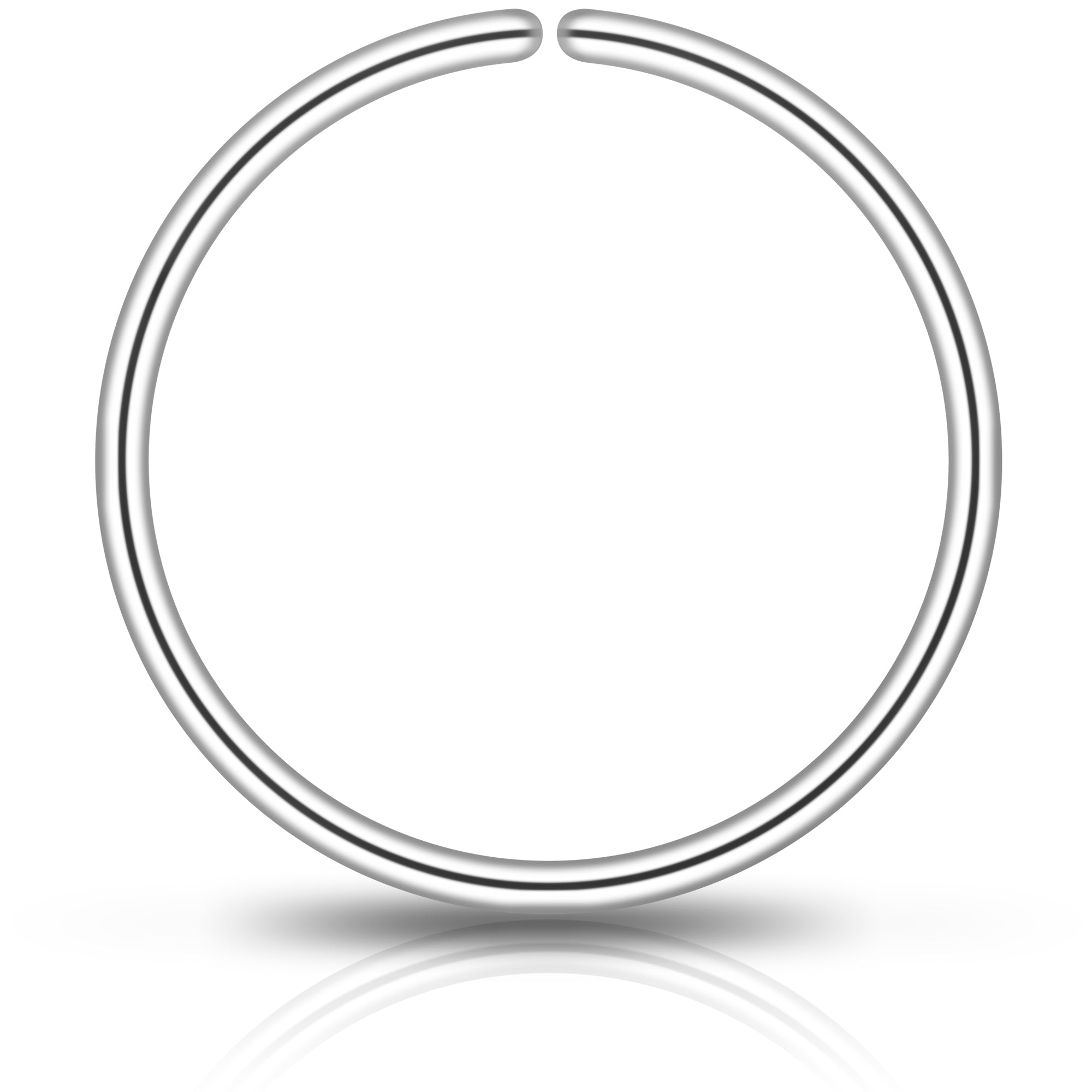 Single Hoop Nose 925 Sterling Silver Nose Hoop Ring (Select Your Size)