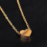 Stainless Steel Rose Gold Tone PVD Chain Dainty Heart Pendant Necklace