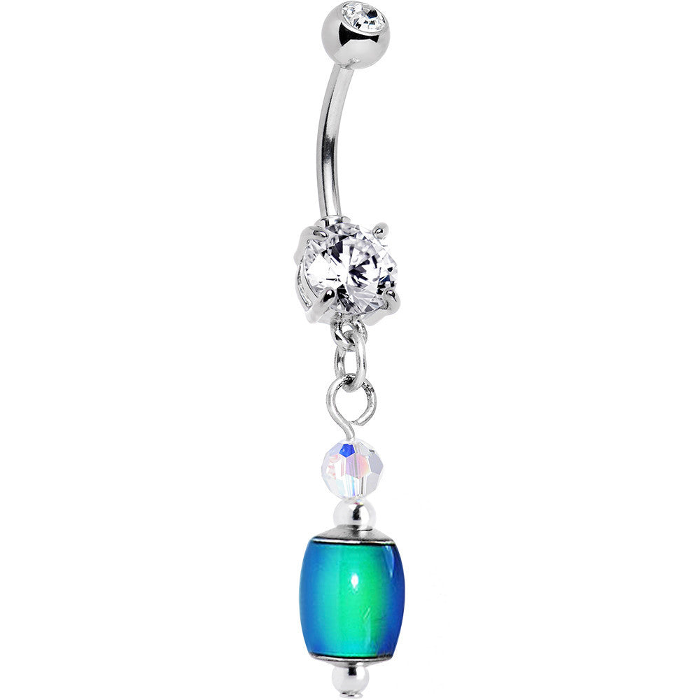 Handcrafted Double Crystalline Gem MOOD Belly Ring