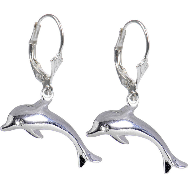 Silver Tone Dolphin Earrings