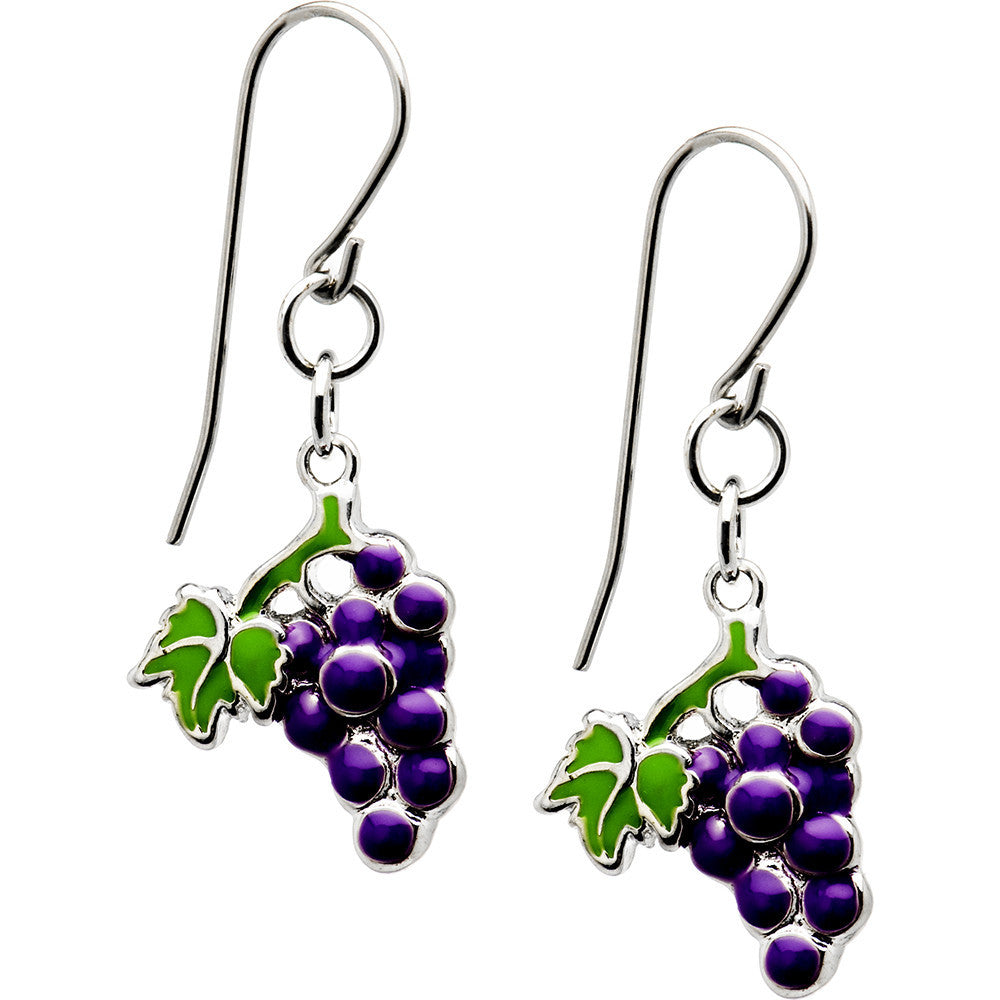 Handcrafted Stainless Steel Wine Grape Earrings