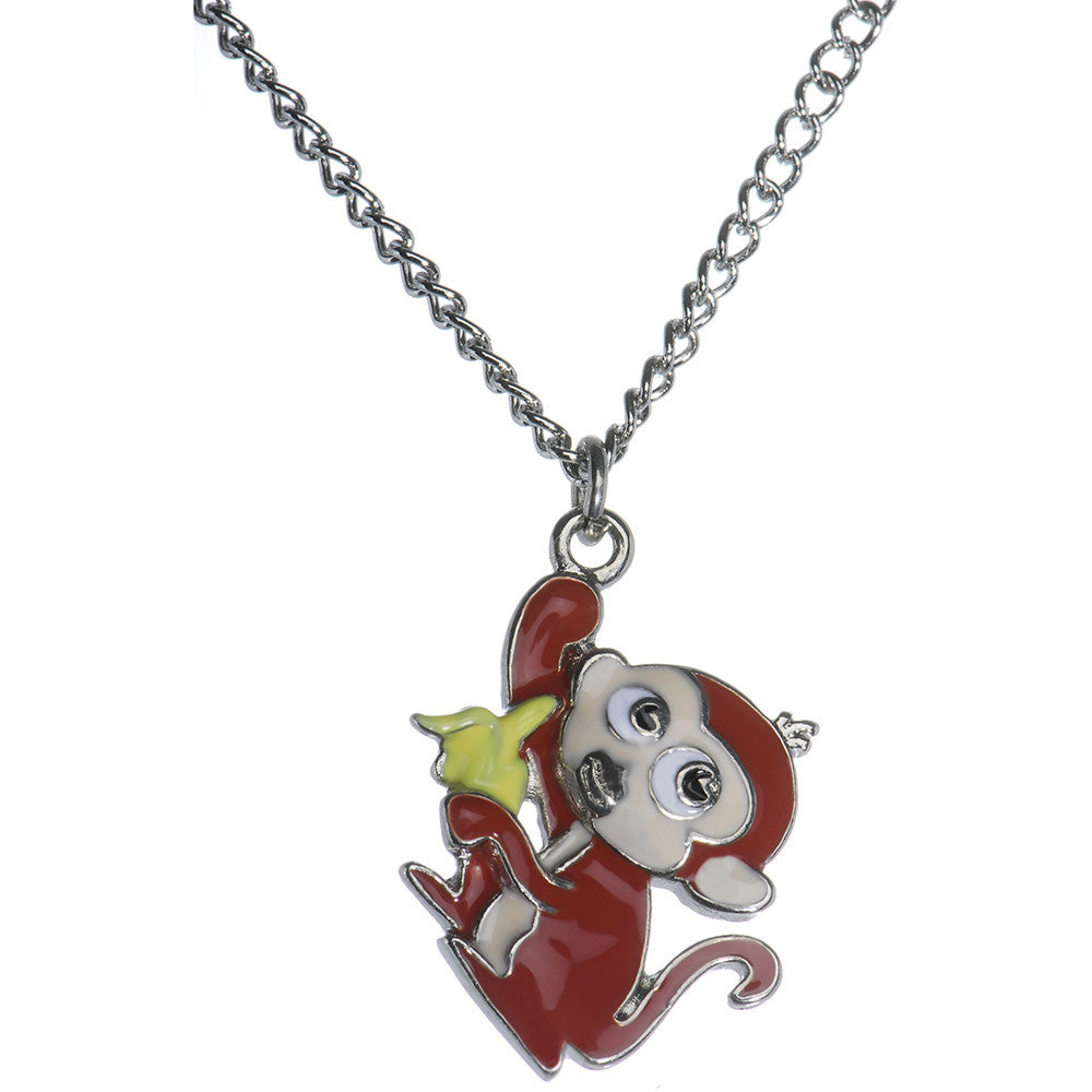 Banana Monkey Pendant Necklace
