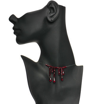 Handmade Vampire Kiss Choker Necklace Created with Crystals