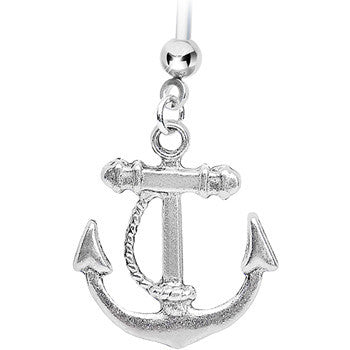 Nautical Anchor Drop Pregnant Belly Ring