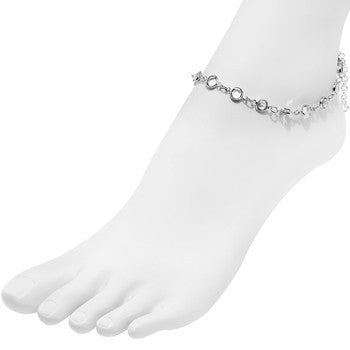 Handmade Clear Gem Ankle Bracelet Created with Crystals