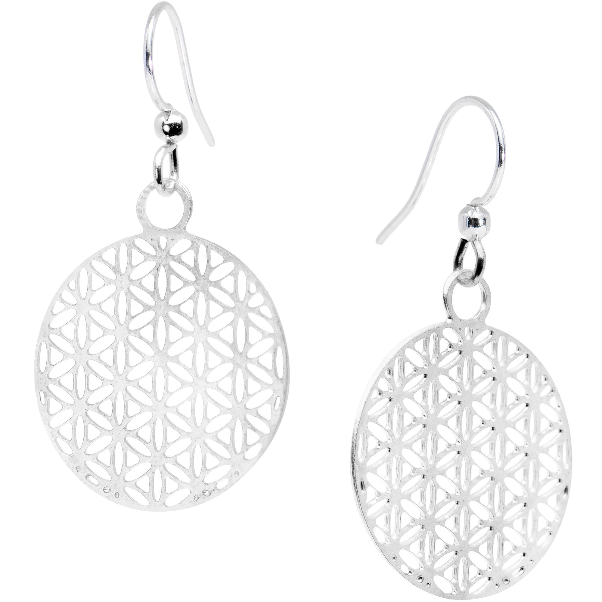 Handcrafted Silver Plated Geometric Refraction Fishhook Earrings