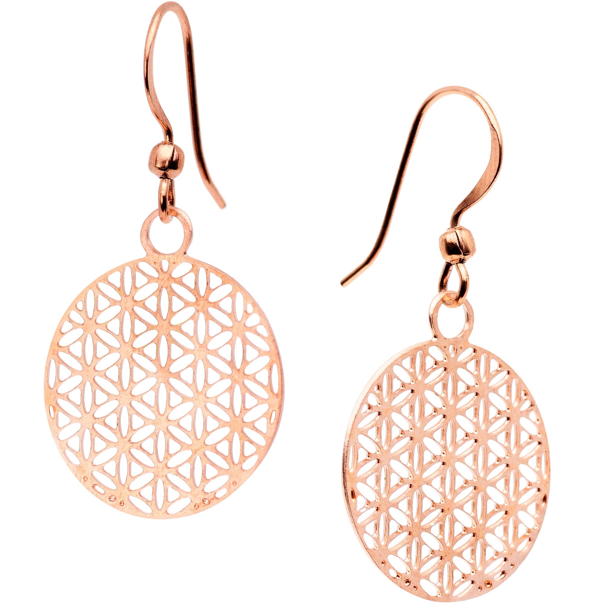 Handcrafted Copper Geometric Refraction Fishhook Earrings