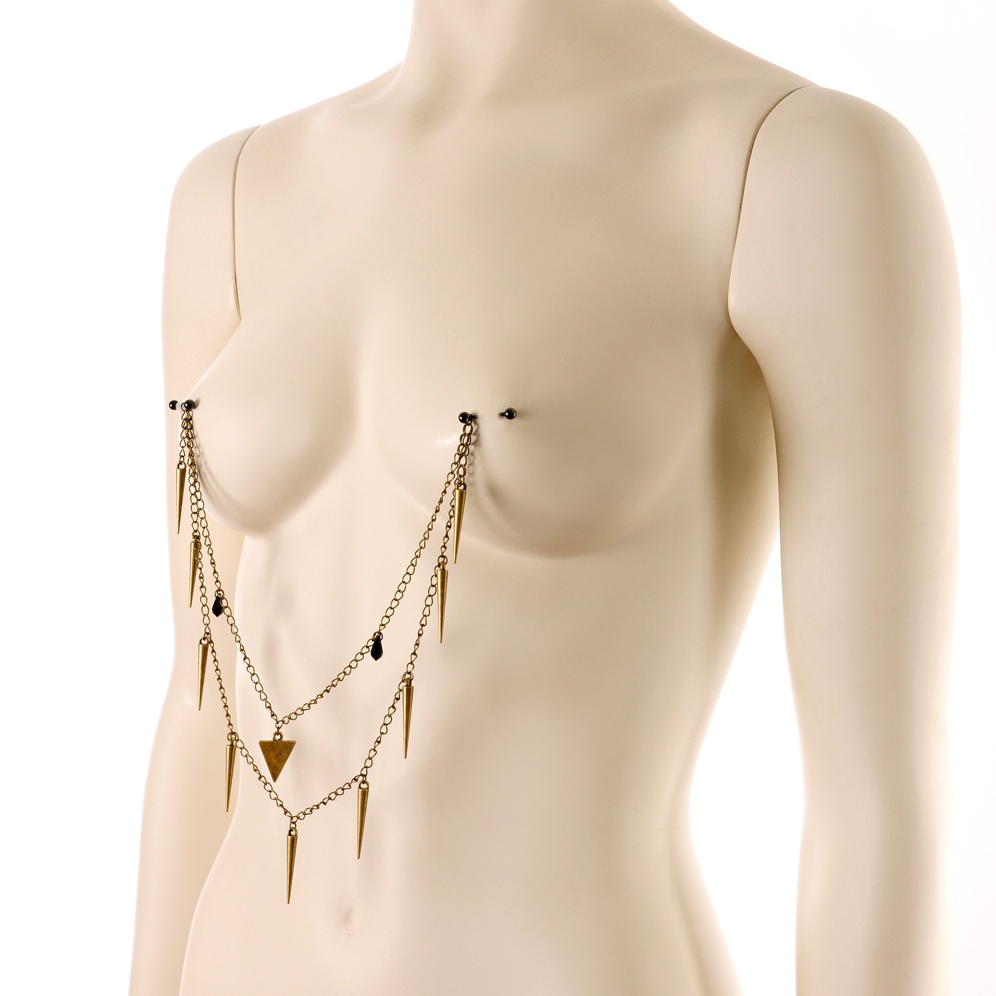 Handcrafted Warrior Drop Nipple Chain Created with Crystal