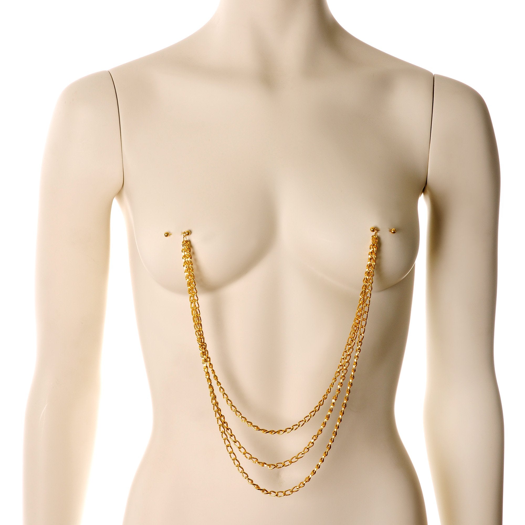 5/8 Handcrafted Electro Plated Triple Threat Dangle Nipple Chain