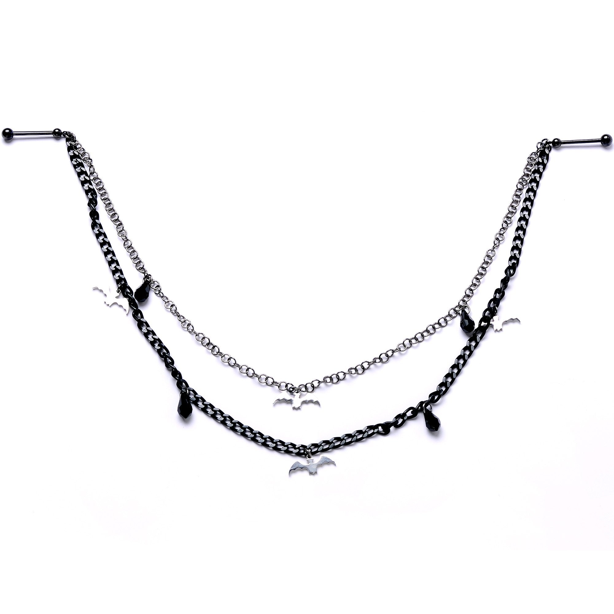 5/8 Handmade Gone Batty Nipple Chain Created with Crystal