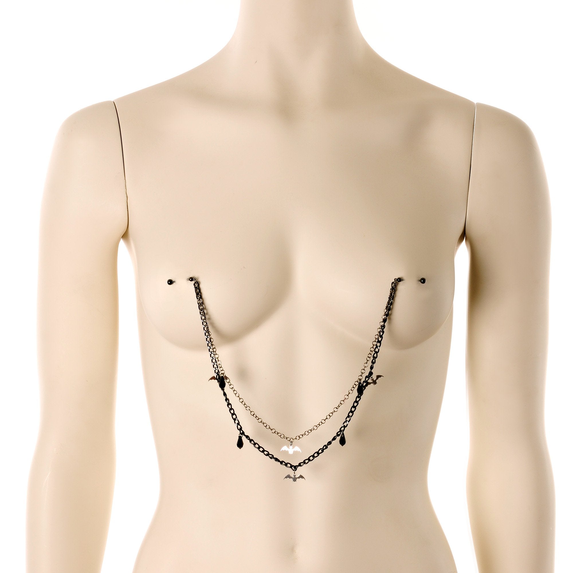 5/8 Handmade Gone Batty Nipple Chain Created with Crystal