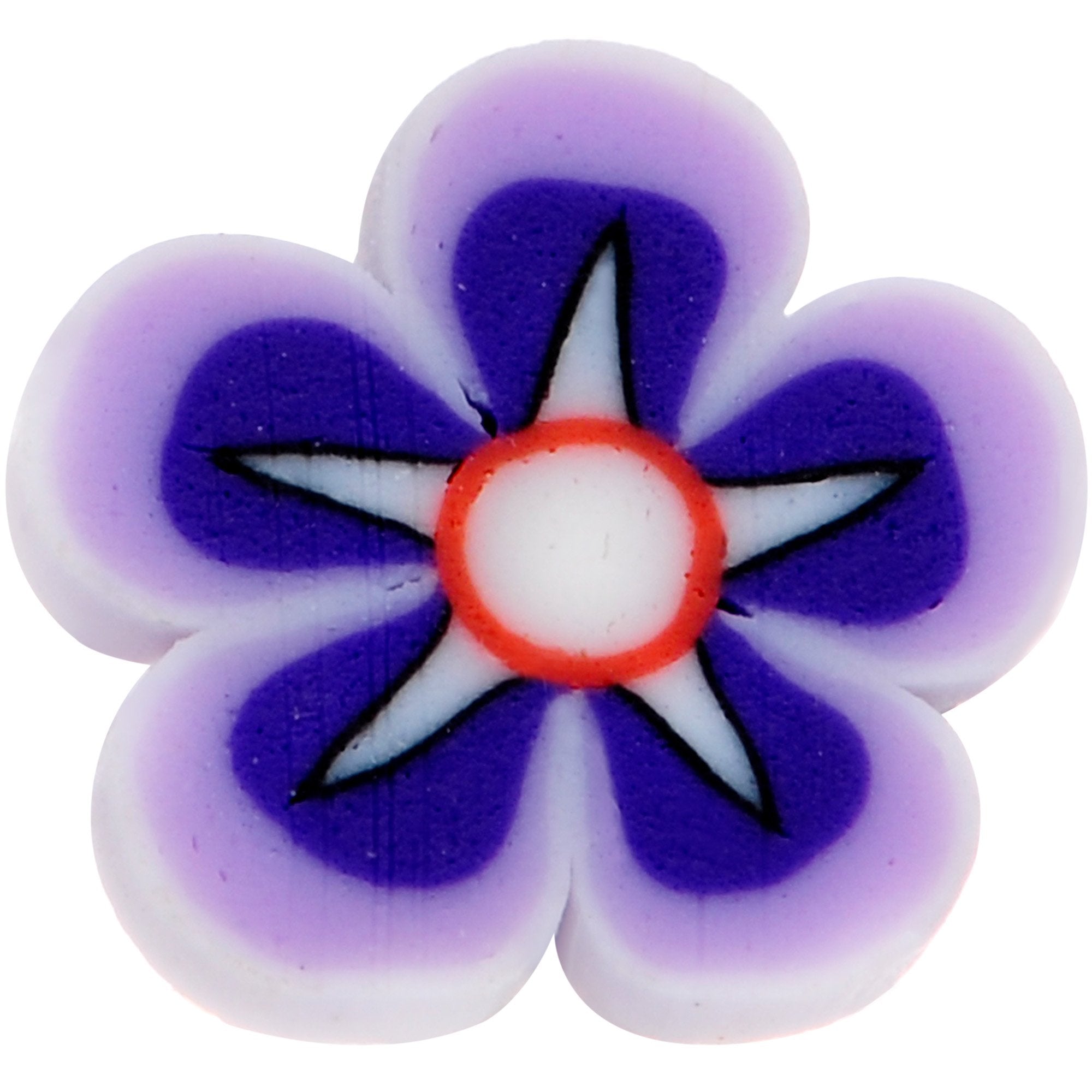 Handmade 1/4 5/16 Bioplast Purple Flower Push In Cartilage Earring