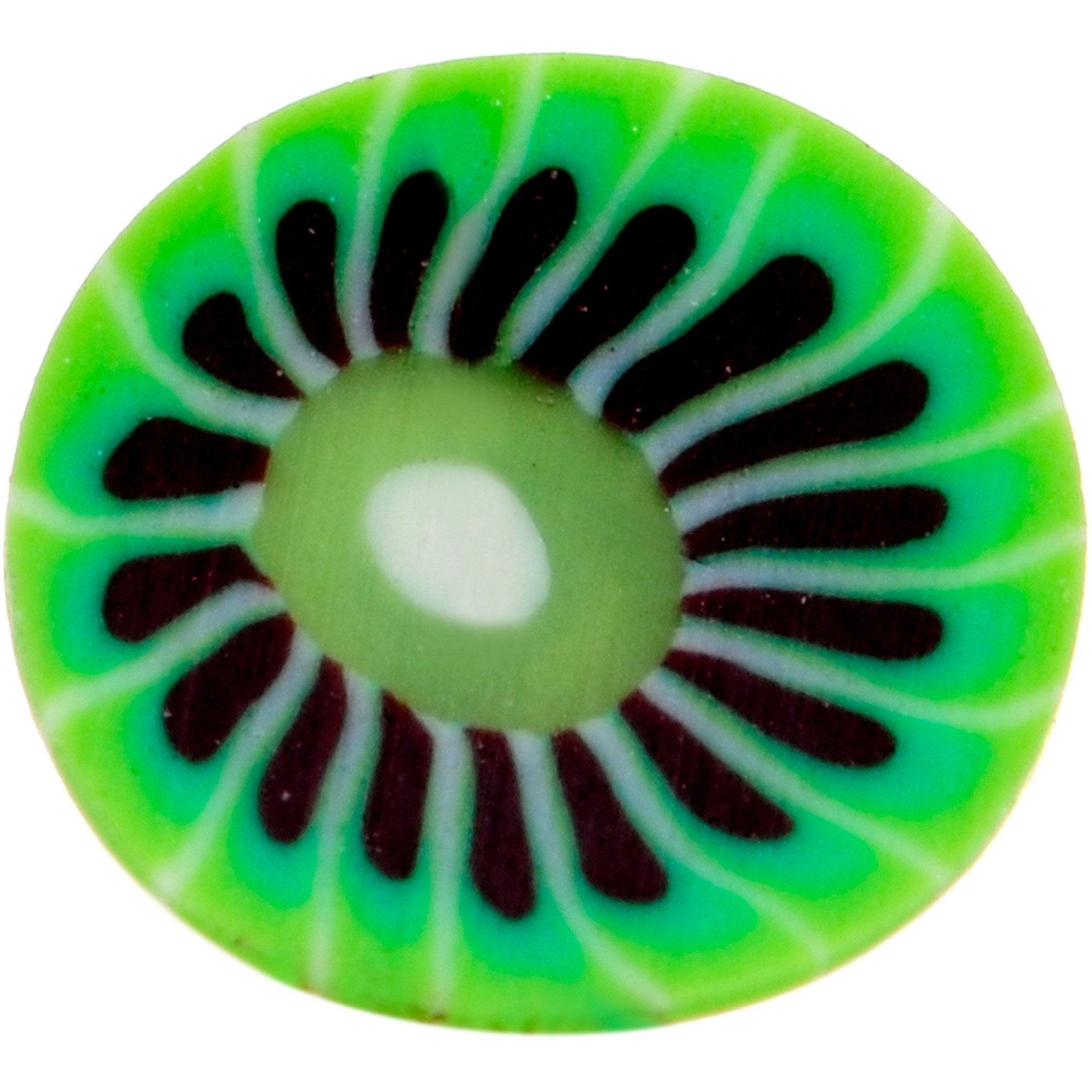 Handmade 1/4 5/16 Bioplast Green Kiwi Push In Cartilage Earring