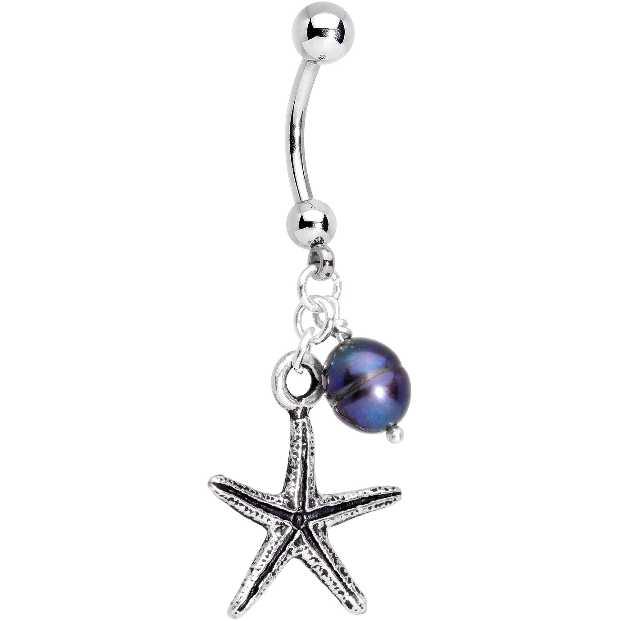 Handcrafted Seaside Starfish Dangle Belly Ring