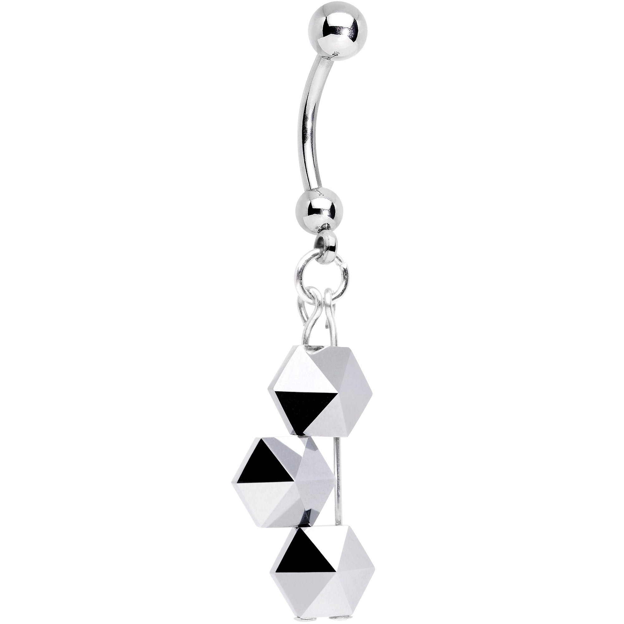 Handmade Geometric Belly Ring Created with Crystals