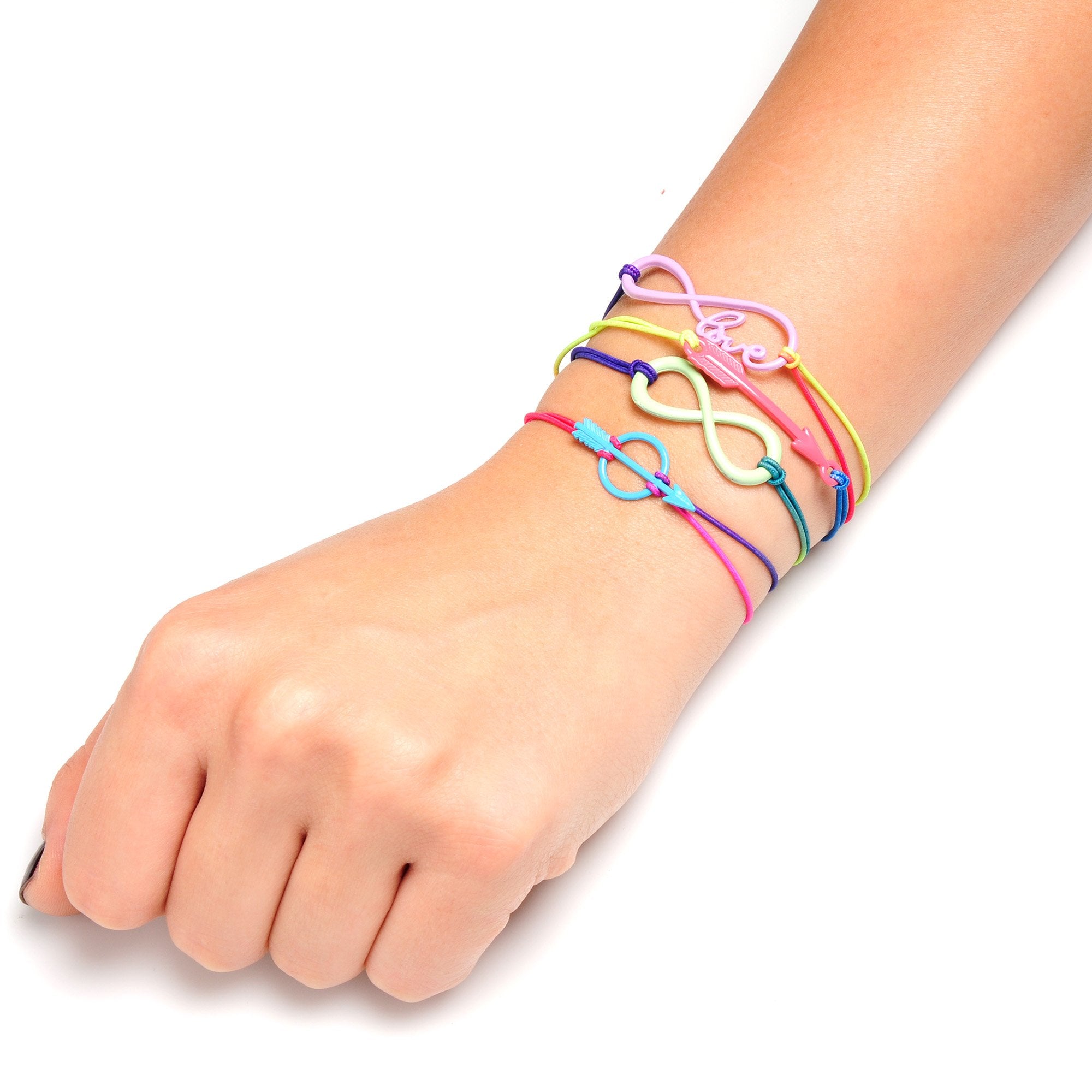 Handcrafted Multi Color Infinity Arrow Love Stretchy Bracelet 4 Pack Set