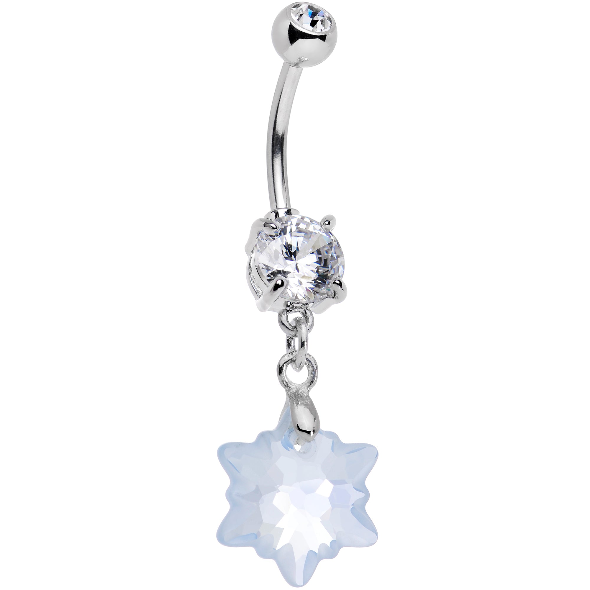 Limited Edition Snowflake Belly Ring Created with Crystals