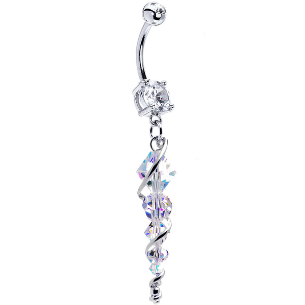 Handcrafted Crystal Sterling Icicle Drop Belly Ring