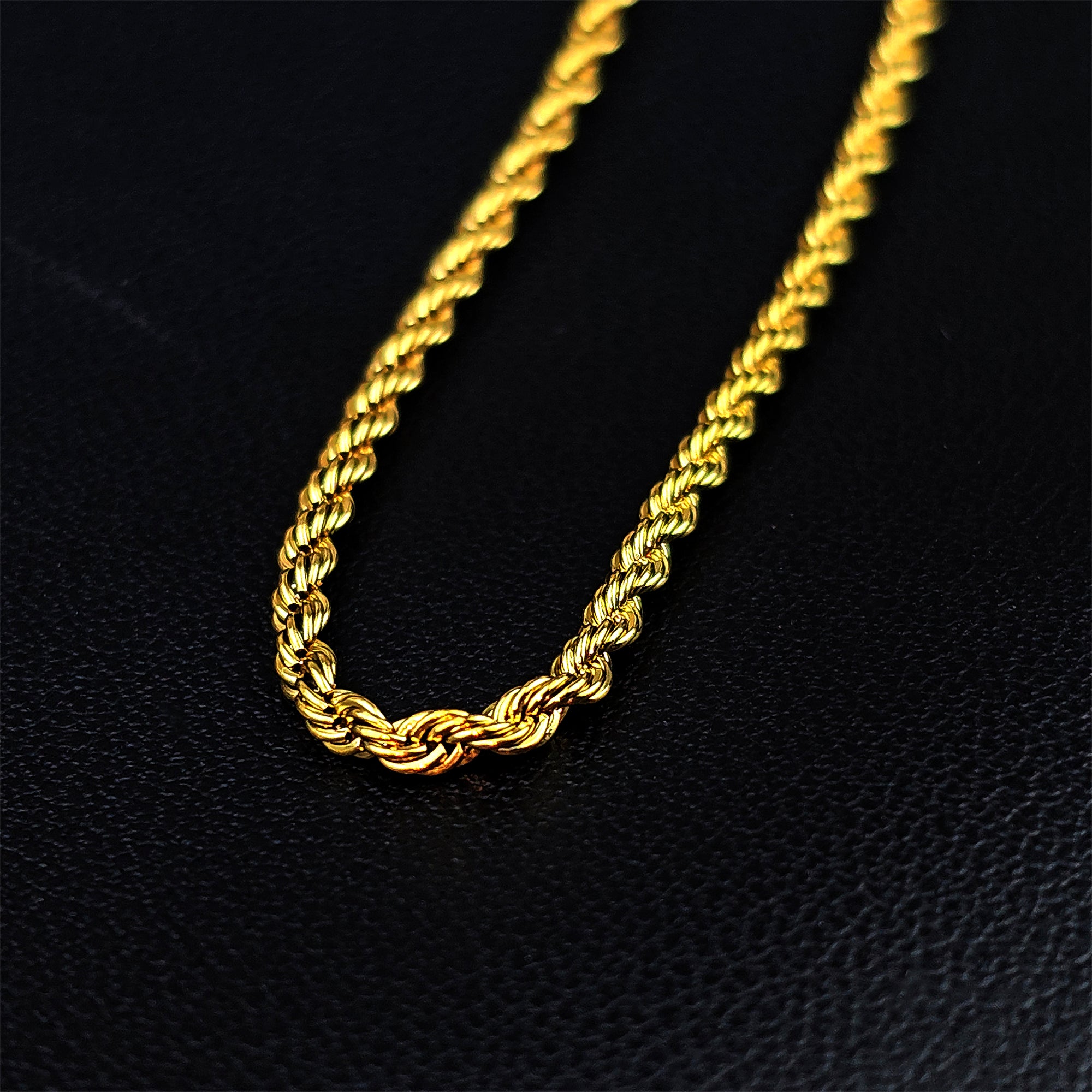 Stainless Steel Gold Tone PVD Rope Chain Layering Necklace