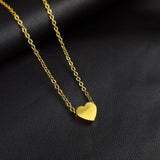 Stainless Steel Gold Tone PVD Chain Dainty Heart Pendant Necklace
