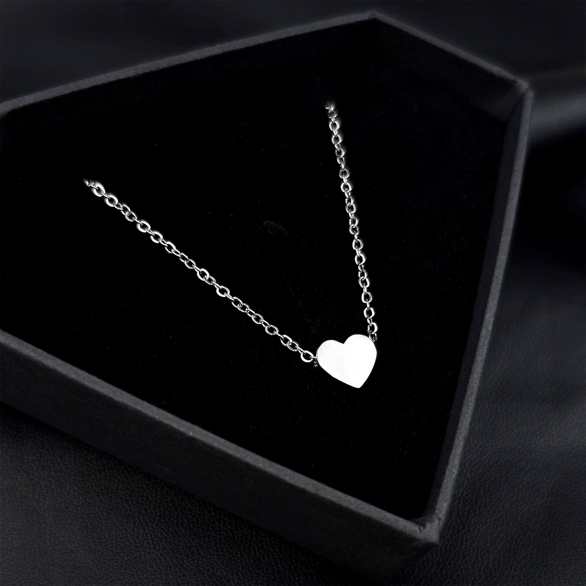 Stainless Steel Chain Dainty Heart Pendant Necklace