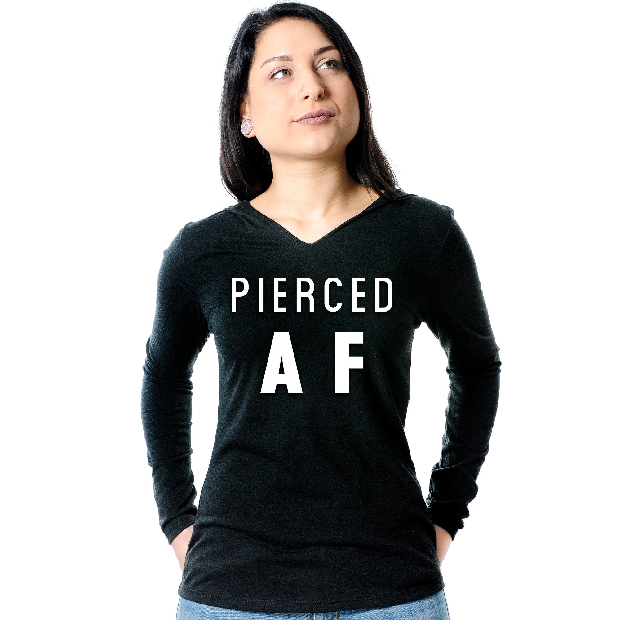 Pierced AF Black Tapered Long Sleeve Hoodie