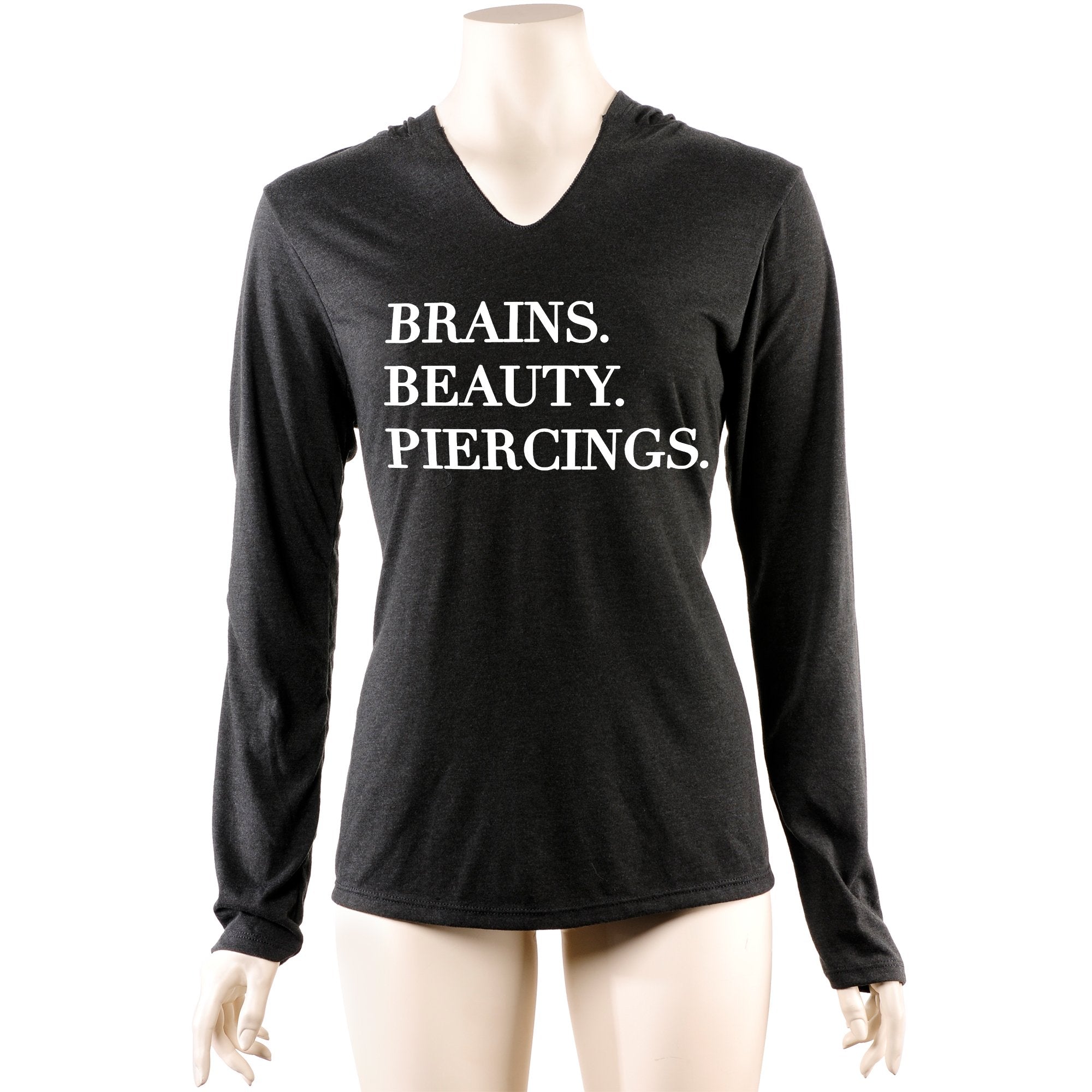 Brains Beauty & Piercings Tapered Long Sleeve Hoodie