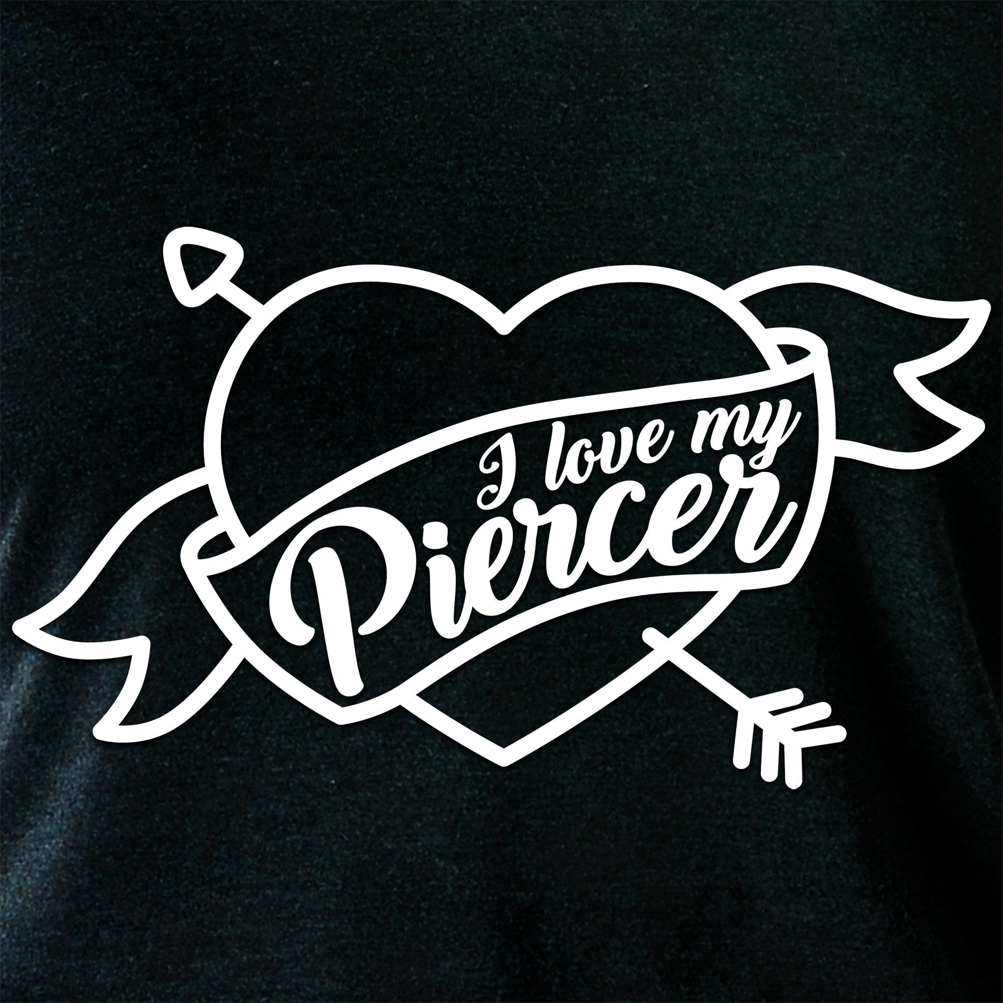 I Love My Piercer Black Tapered Long Sleeve Hoodie