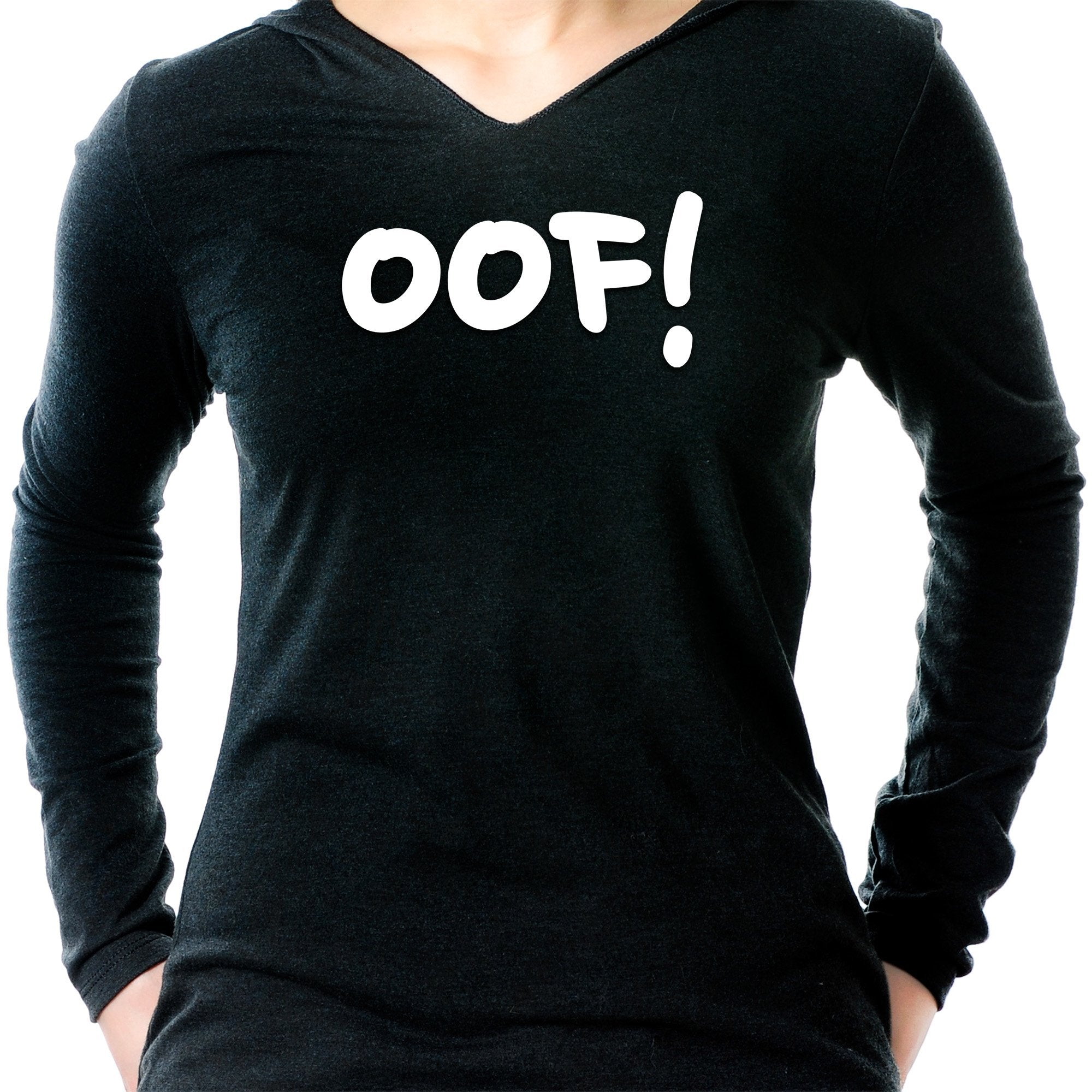 oof! Black Tapered Long Sleeve Hoodie