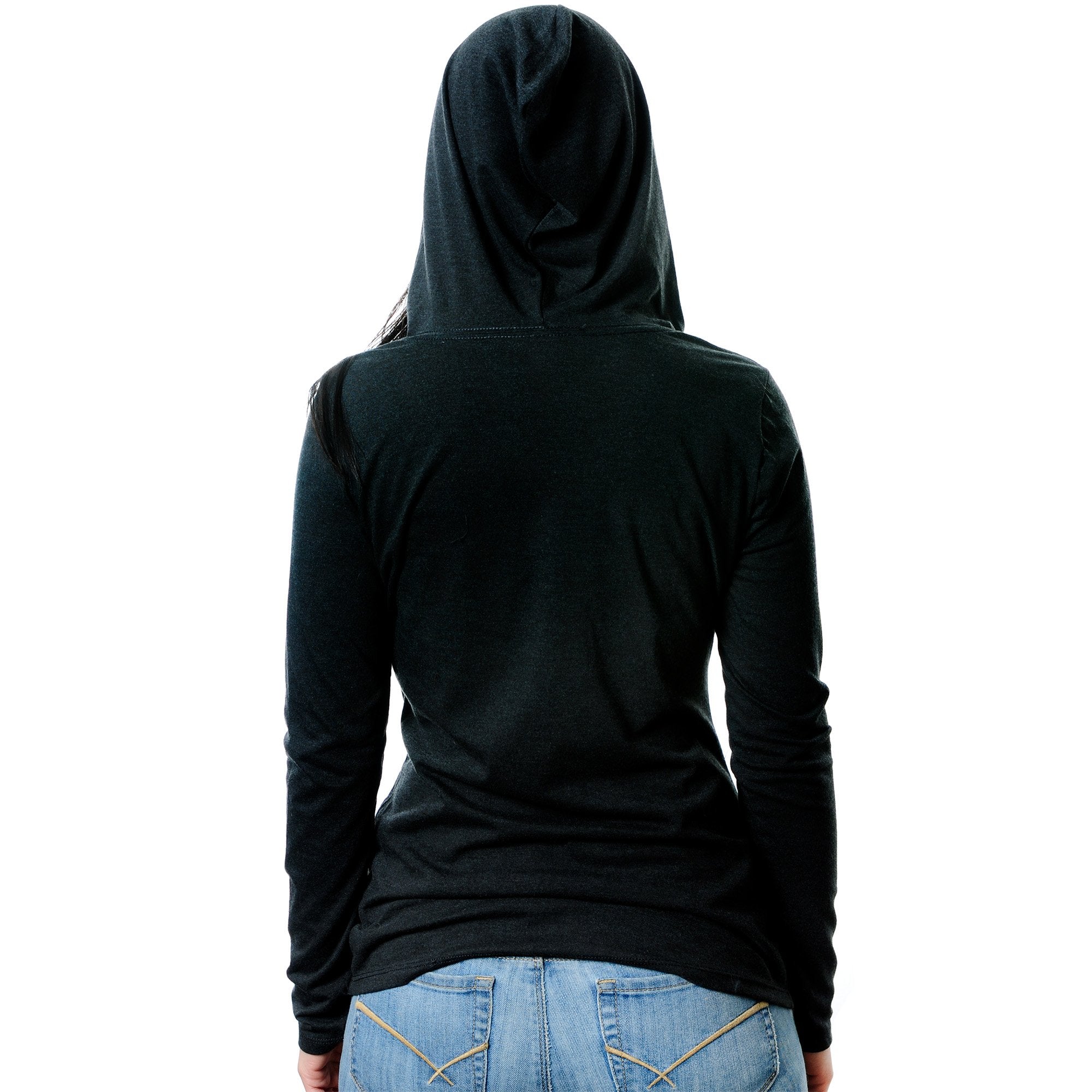 Peace Love & Piercings Black Tapered Long Sleeve Hoodie