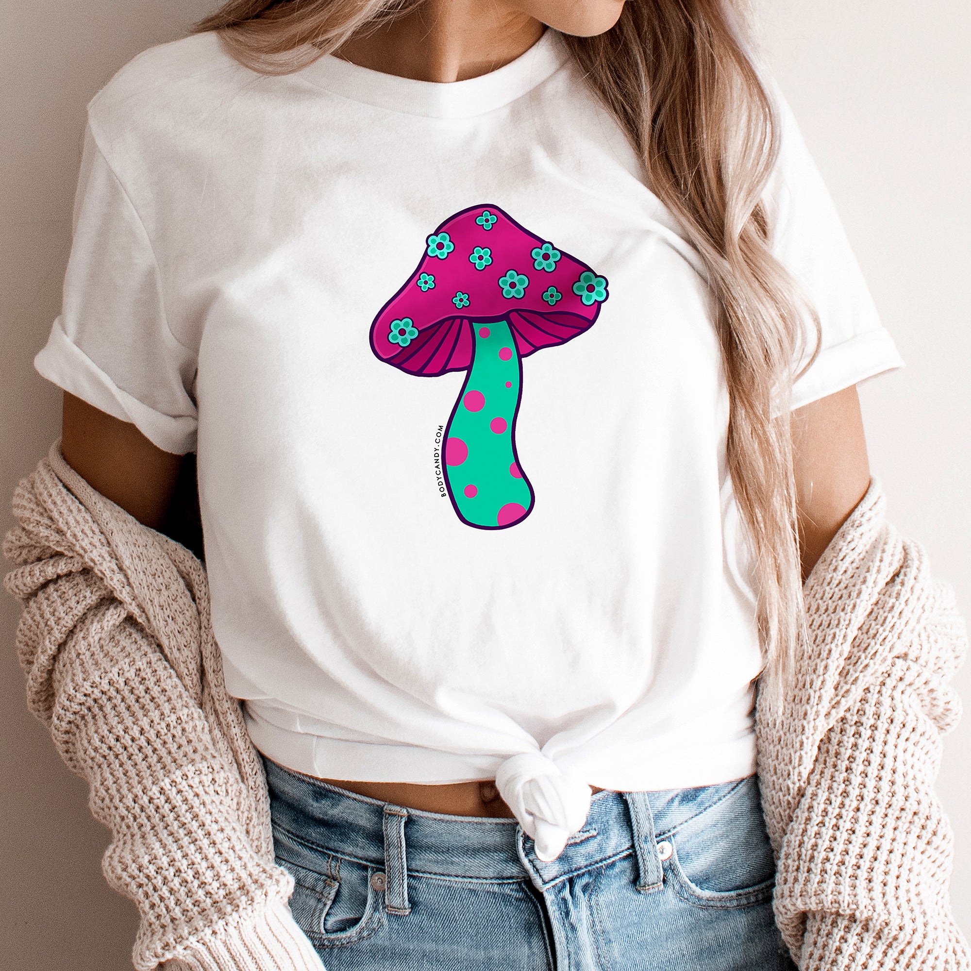 Funky Floral Mushroom Tee Shirt