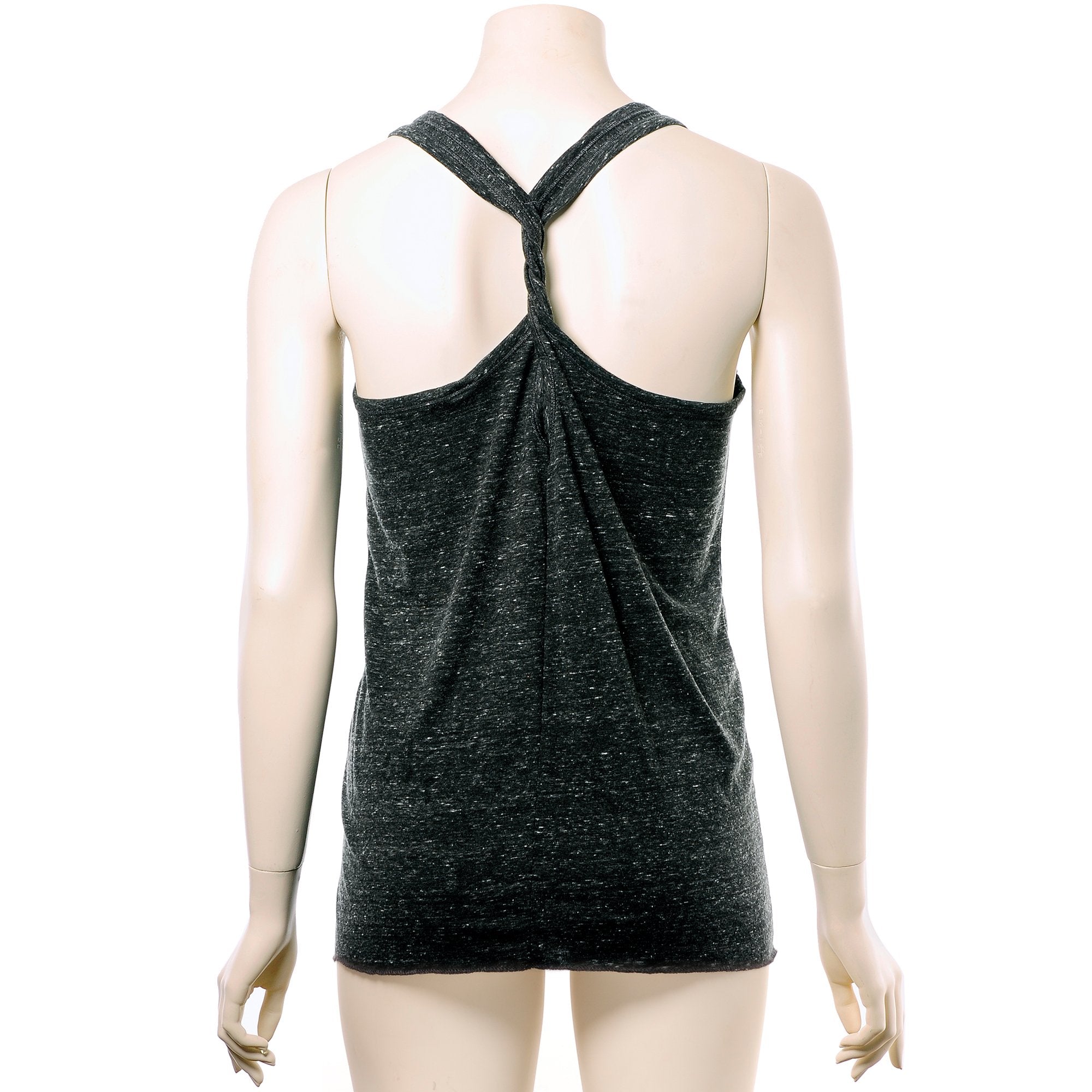 Pierced Goddess Black Gray Cosmic Twist Back Tank Top