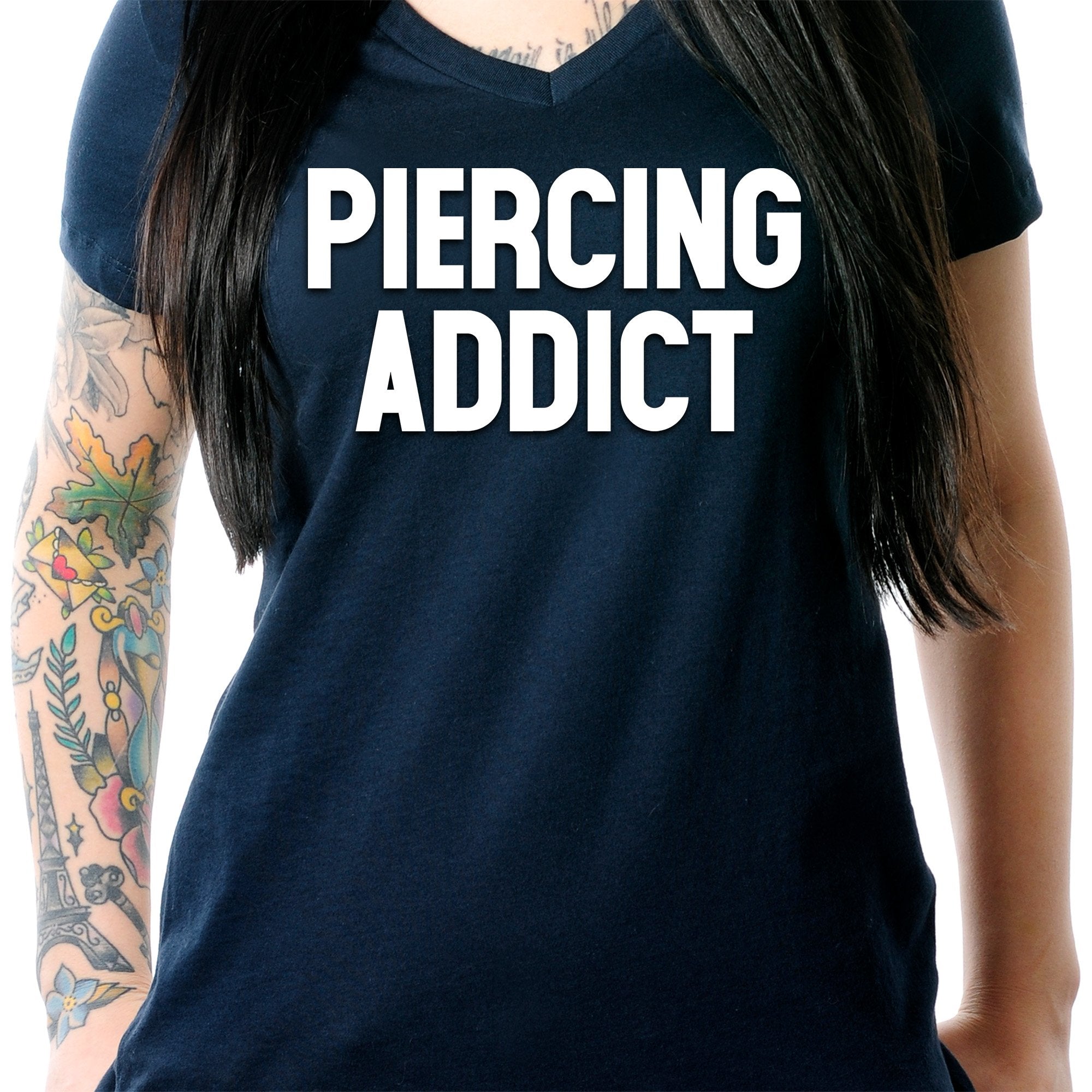 Piercing Addict Tapered V-Neck Tee Shirt