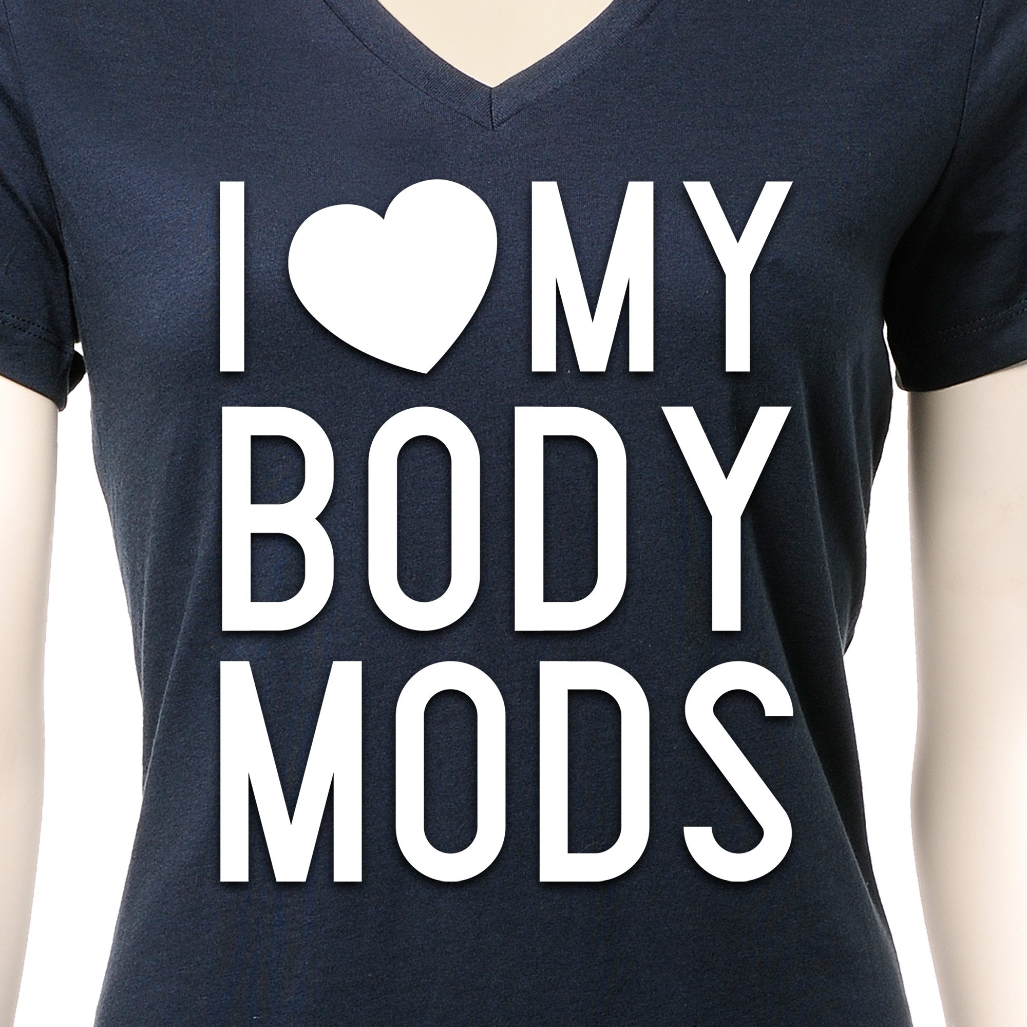 I Love My Body Mods Tapered V-Neck Tee Shirt