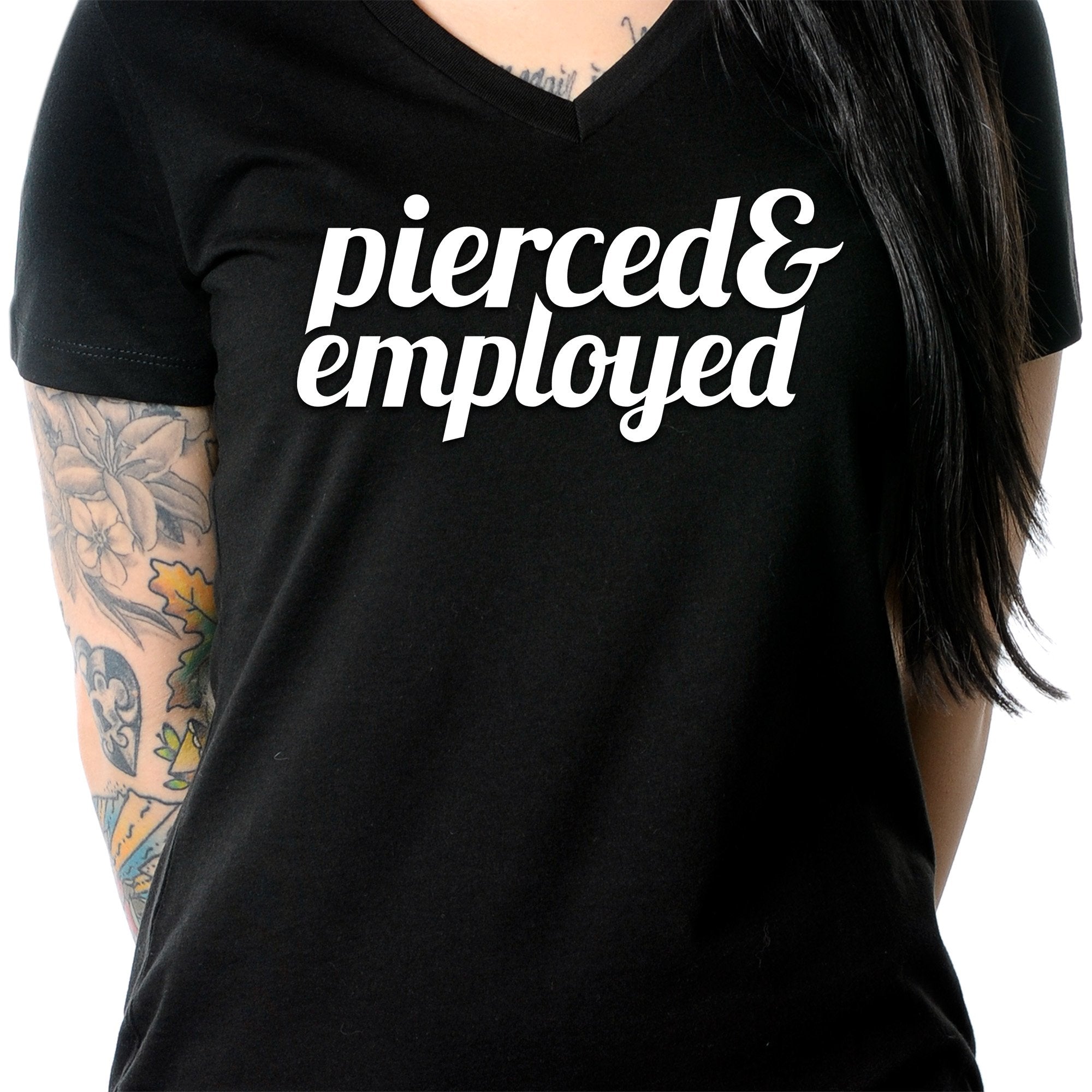 Pierced & Employed Tapered V-Neck Tee Shirt
