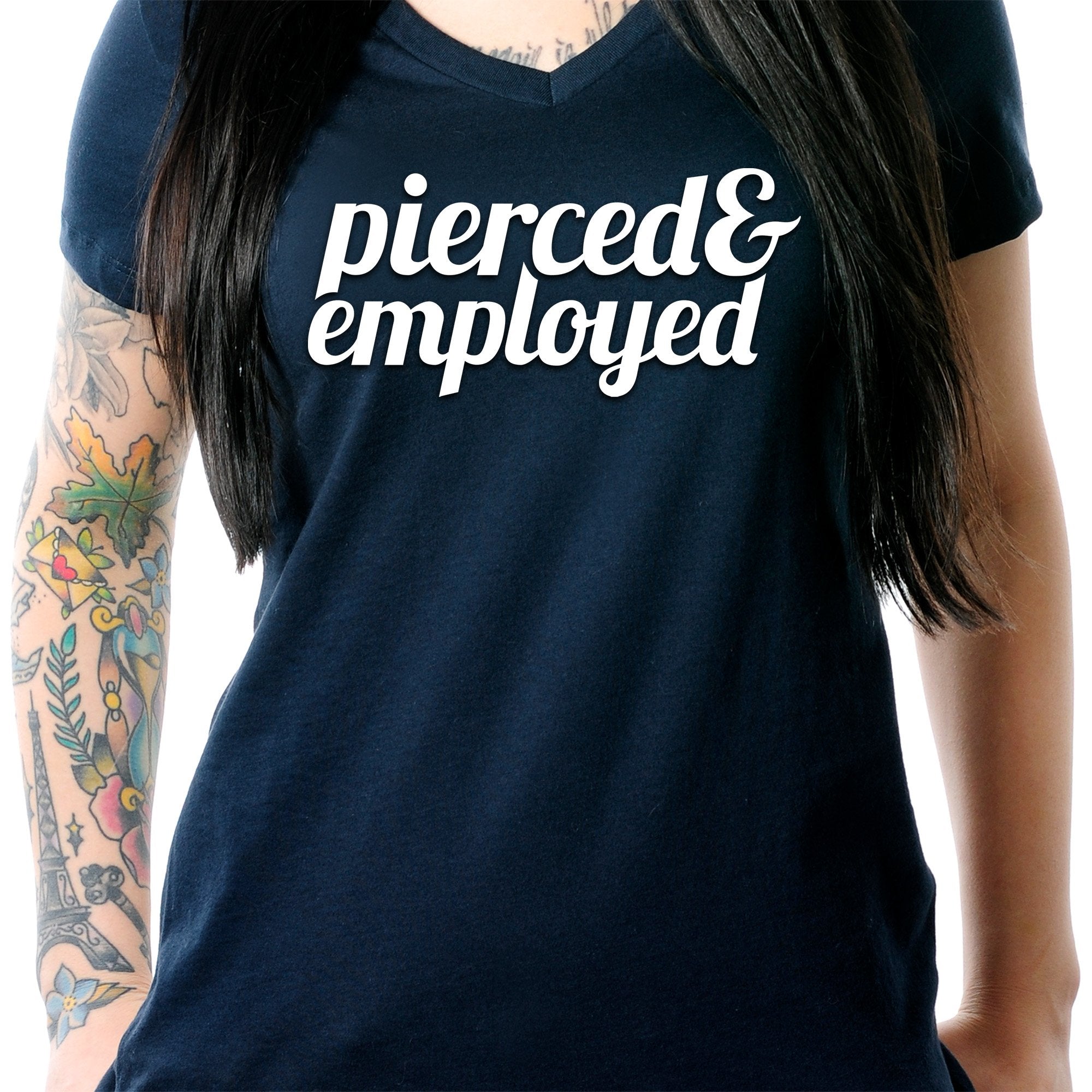 Pierced & Employed Tapered V-Neck Tee Shirt